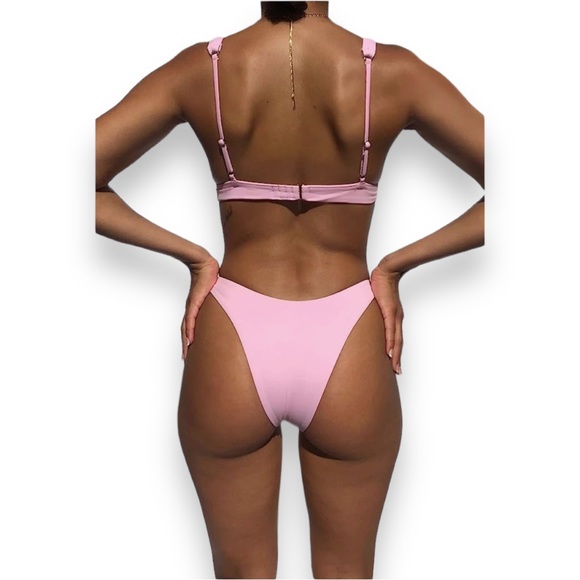 NEW Pink Sexy Triangle Bikini Set Women’s 2 Piece Swimsuit Bathing Suit Size L - Picture 4 of 4